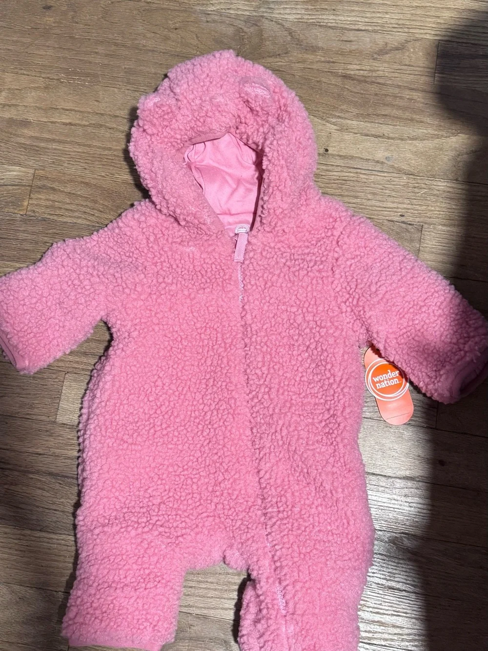 Nwts 0-3 mos Cozy Teddy Fleece One-Piece for Babies - Pink